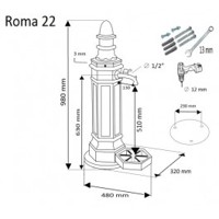 Záhradný hydrant  ROMA (hammer-bronzová 2207)