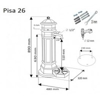 Záhradná studňa PISA (hammer-strieborná 2606)